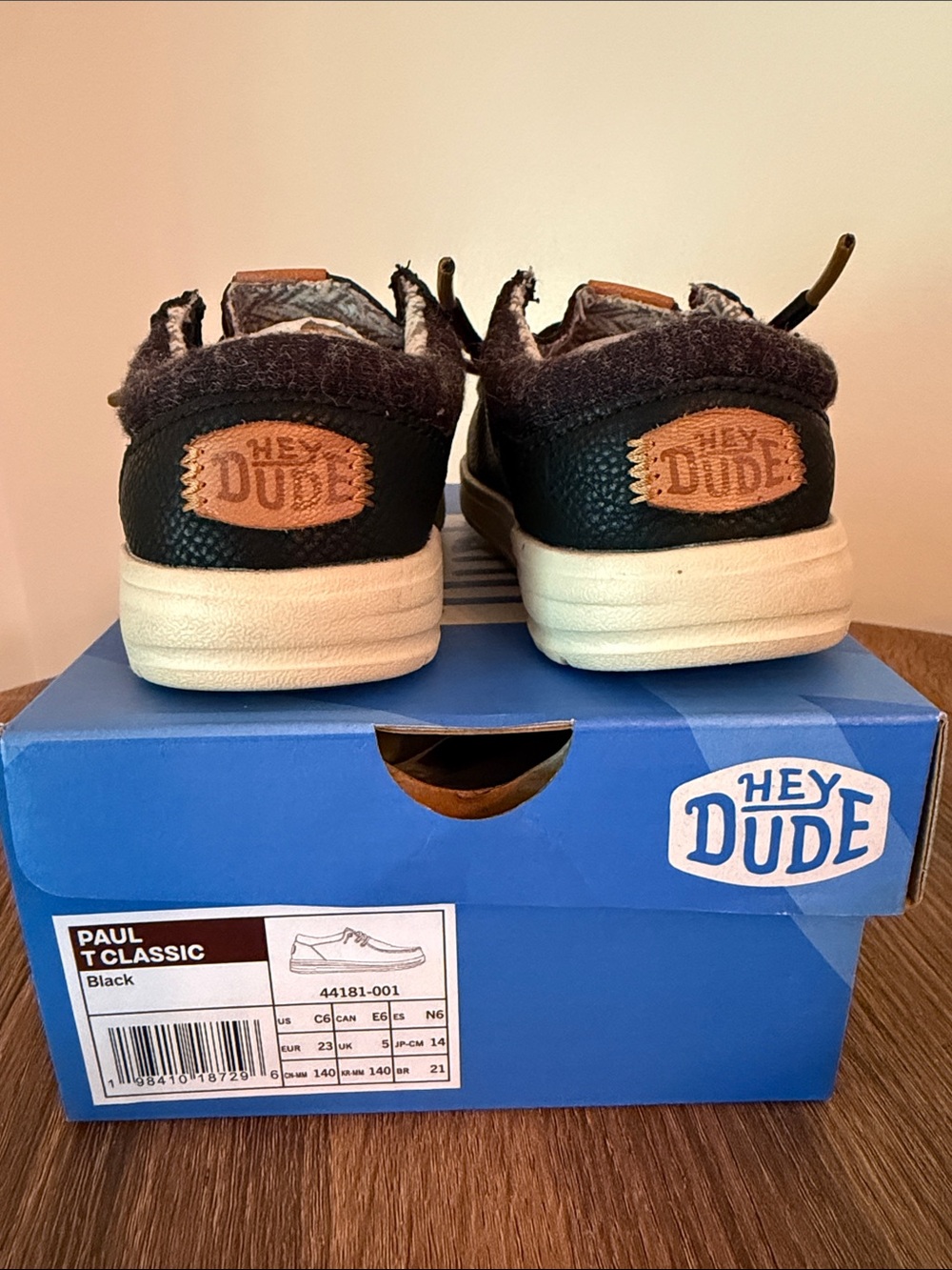 Hey Dude Kids Paul Classic Black Low-Top Slip-Ons